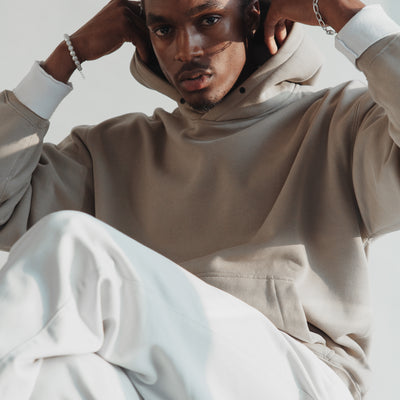 White and light tan outfit