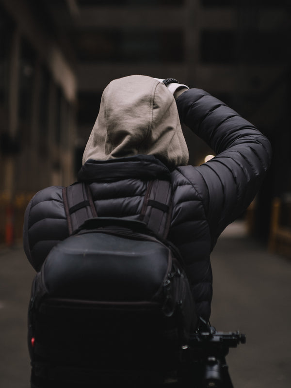 Man black overcoat