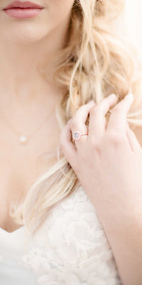Diamond Ring Set in White Pearl